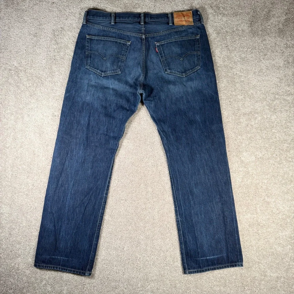 Levis 501‎ Original Fit Jeans Mens 40x32 Dark Wash Blue Denim Button Fly